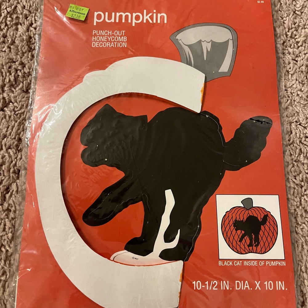 Black Cat Pumpkin Decoration